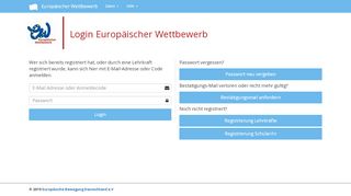 
                            4. Login - Europäischer Wettbewerb