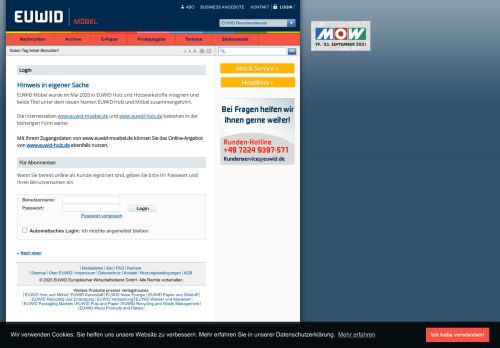 
                            7. Login | EUWID Möbel