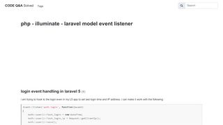 
                            10. login event handling in laravel 5 - CODE Q&A Solved