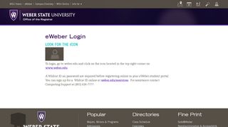 
                            10. Login eWeber Portal - Weber State University
