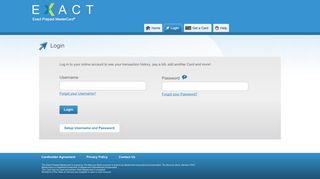 
                            9. Login - Exact Prepaid Mastercard®