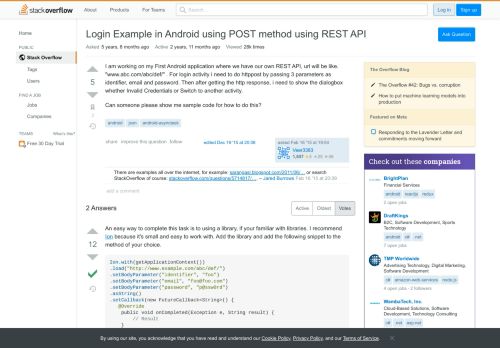 
                            1. Login Example in Android using POST method using REST API - Stack ...