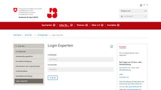 
                            3. Login Experten - Jugend+Sport