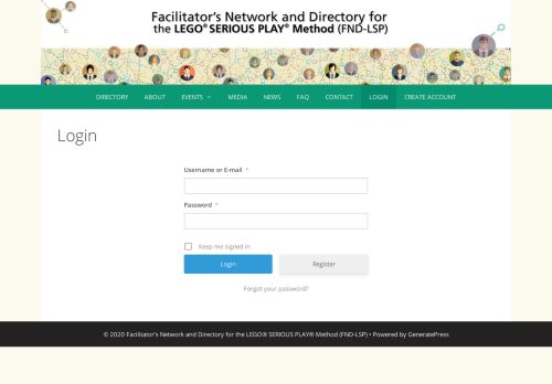 
                            7. Login - Facilitator's Network and Directory for the LEGO® SERIOUS ...