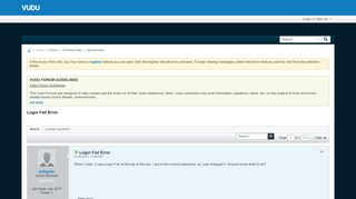 
                            1. Login Fail Error - Vudu Forums