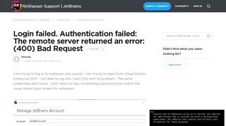 
                            1. Login failed. Authentication failed: The remote server returned an ...