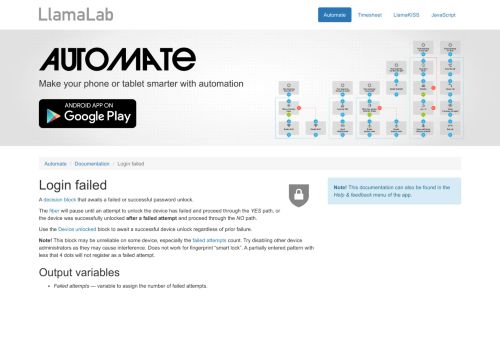 
                            7. Login failed ⋅ Automate ⋅ LlamaLab