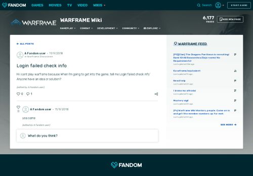 
                            11. Login failed check info | WARFRAME Wiki | FANDOM powered by Wikia