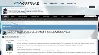 
                            6. Login Failed, check your info PROBLEM SOLVED - PC Bugs - Warframe ...