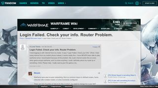 
                            8. Login Failed. Check your info. Router Problem. | WARFRAME Wiki ...