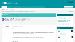 
                            11. Login failed: Communication error - Remote Management - ESET ...