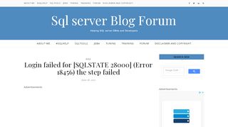 
                            6. Login failed for [SQLSTATE 28000] (Error 18456) the step failed ...