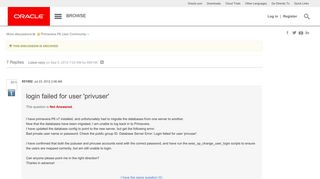 
                            7. login failed for user 'privuser' | Oracle Community