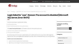 
                            7. Login failed for “user”. Reason: The account is disabled (Microsoft ...