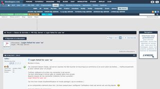 
                            11. Login failed for user 'sa' - Developpez.net
