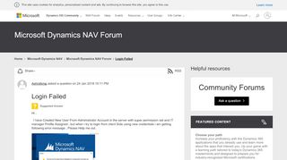 
                            1. Login Failed - Microsoft Dynamics NAV Forum Community Forum