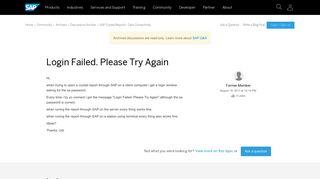 
                            10. Login Failed. Please Try Again - archive SAP