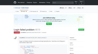 
                            5. Login failed problem · Issue #619 · tediousjs/node-mssql · GitHub