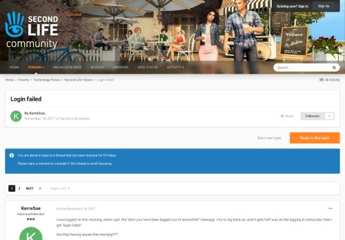 
                            1. Login failed - Second Life Viewer - SecondLife Community