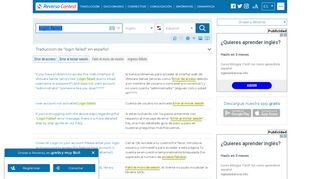 
                            6. login failed - Traducción al español - ejemplos inglés | Reverso Context