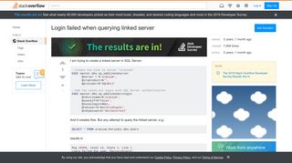
                            3. Login failed when querying linked server - Stack Overflow