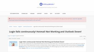 
                            8. Login fails continuously! Hotmail Not Working and Outlook Down ...