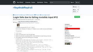 
                            9. Login fails due to failing invisible input · Issue #12 · floydhub/floyd-cli ...