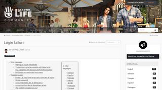 
                            9. Login failure - English - SecondLife Community