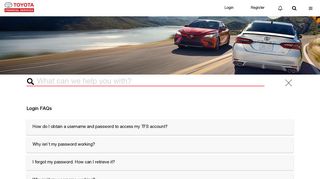 Login FAQs | Toyota Financial