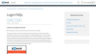 
                            4. Login FAQs – Zonar Systems Support