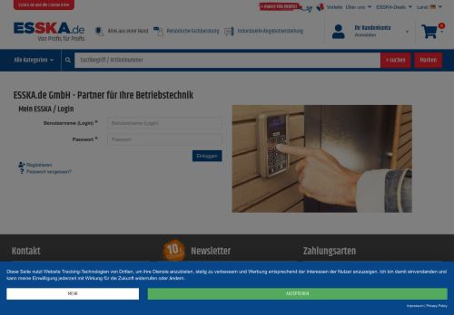 
                            2. Login Fehler - Esska