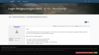 
                            1. Login fehlgeschlagen (9800, 9210) - Norisbank · homebanking-hilfe ...