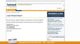
                            11. Login fehlgeschlagen! | Automobilwoche