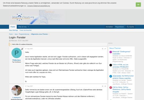 
                            1. Login- Fenster - Java-Forum.org