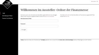 
                            2. Login - FINANZ'19 Schweizer Finanzmesse