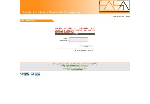 
                            1. Login - Fondo Assistenza Sanitaria Alimentaristi