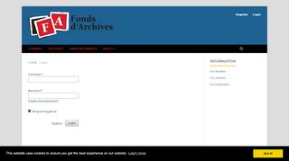 
                            5. Login | Fonds d'Archives