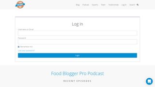 
                            6. Login | Food Blogger Pro