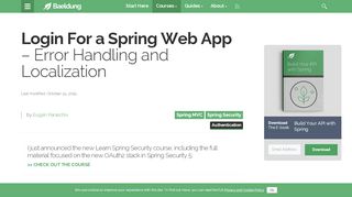 
                            3. Login For a Spring Web App - Error Handling and Localization ...