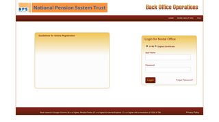 
                            2. Login for Nodal Office - eNPS - National Pension System - NSDL