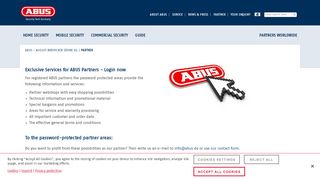 
                            8. Login for registered ABUS retailers and partners