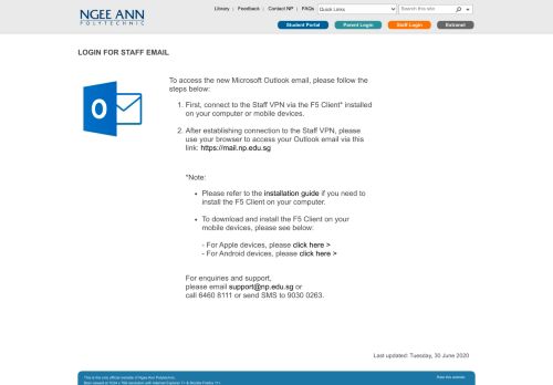 
                            6. Login for Staff Email - Ngee Ann Polytechnic