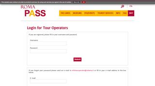 
                            12. Login for Tour Operators - Roma Pass