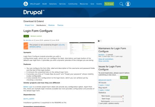 
                            1. Login Form Configure | Drupal.org