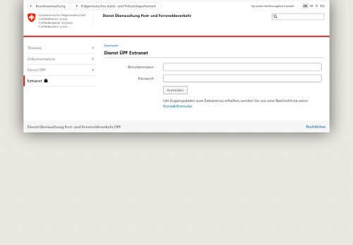 
                            6. Login Form | Dienst Überwachung Post- und Fernmeldeverkehr