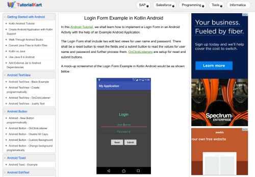 
                            2. Login Form Example in Kotlin Android - Tutorial Kart