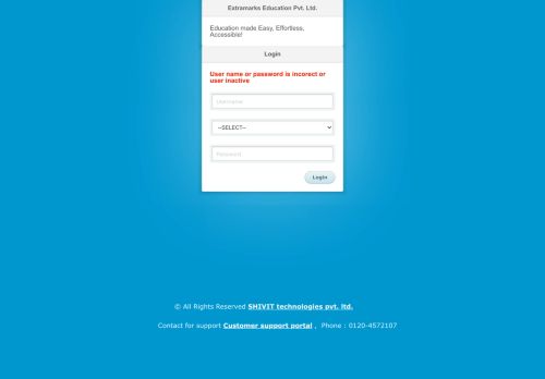 
                            5. Login Form - Extramarks