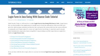 
                            8. Login Form in Java Swing With Source Code Tutorial - Tutorials Field