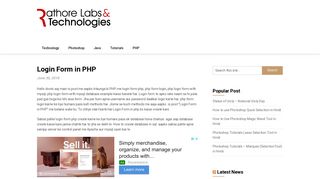 
                            9. Login Form in PHP - Rathore Labs
