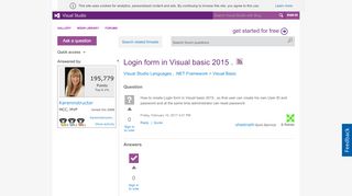 
                            2. Login form in Visual basic 2015 . - MSDN - Microsoft